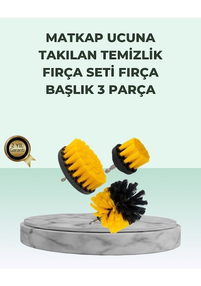Drnds Matkap Uyumlu Temizlik Fırçası Seti 3 Lü Çok Amaçlı