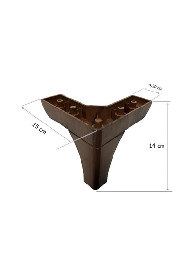 4 Adet Bella Lükens Ayak Mobilya Koltuk Çekyat Ayağı 14 Cm Ceviz