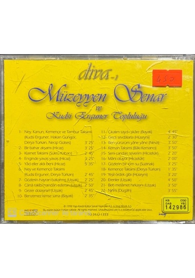 Plak Değildir Cd Dir Cd Müzeyyen Senar Ve Kudsi Ergüner Toplulu