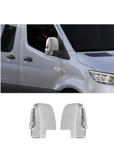Mercedes Sprinter W907 Uyumlu 2018 Ve Üzeri Krom Ayna Kapağı 2 Parça Paslanmaz Çelik