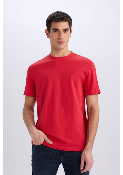DeFacto %100 Pamuk New Regular Fit Bisiklet Yaka Basic Düz Kısa Kollu Tişört V7699AZ25SPRD79