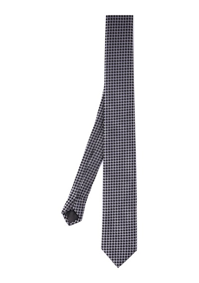Gri Desenli Klasik Micro Kravat 83681506