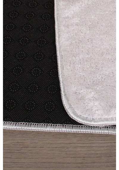 Relax Gri Köşeli 60x100 + 50x60 Cm 2'li Pufidik Banyo Paspası Set Gri