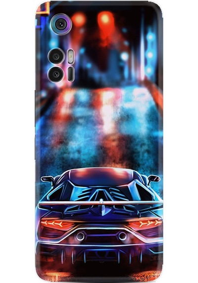 Tcl 30 Kılıf Silikon Desen Neon Cars 1724