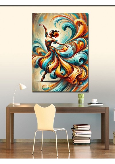 Kanvas Tablo Renkli Soyut Dansçı 100cmx140cm