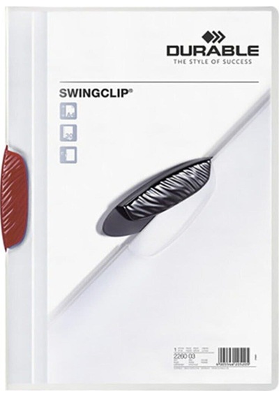 Durable Sıkıştırmalı Dosya Swingclip Ortadan Klipsli 30 Sayfa Kırmızı 25 Li Paket