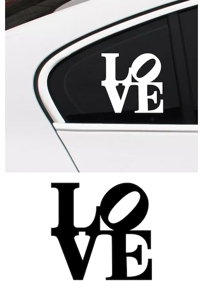 Love Sticker, Oto Sticker, Motor Sticker, Kelebek Cam Sticker 12x12 Cm