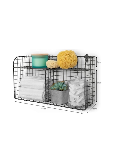Metal Banyo Mutfak Duvar Rafı Wd107 Siyah