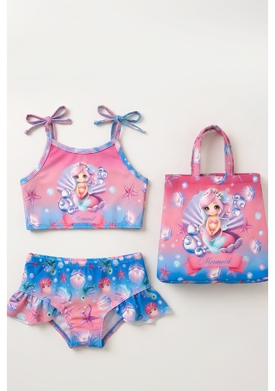 Modanino Kız Çocuk Çantalı 3'lü Mayo Takımı Çanta+mayo+bikini 3-10 Yaş 12648n Mavi - Pembe Modanino Kız Çocuk Çantalı 3'lü Mayo Takımı Çanta+mayo+bikini 3-10 Yaş 12648n Mavi - Pembe