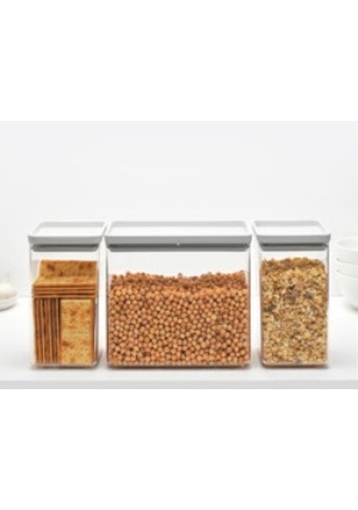 Brabantia Lıght Grey 3lü Plastik Kavanoz Seti 2x1,6l 1x3,5l Elvin Home Concept Gri