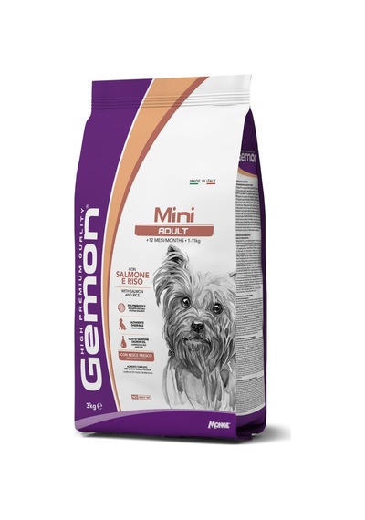 Gemon Mini Adult Somonlu Pirinçli Küçük Irk Yetişkin Köpek Maması 3 Kg