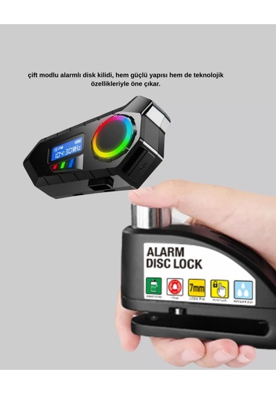 Home Motosiklet Ve Günlük Kullanım İçin Bluetooth Hoparlör Ve Disk Kilidi Seti