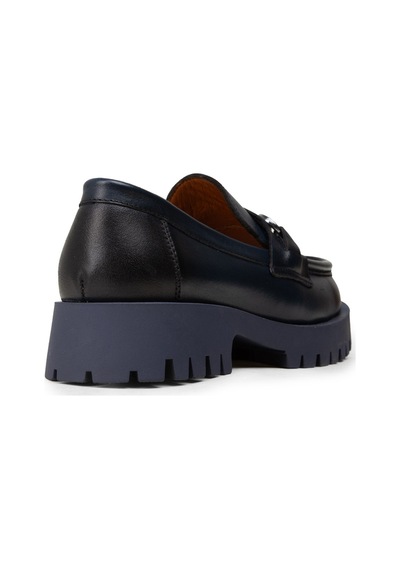 Deery Kadın Hakiki Deri Lacivert Tokalı Loafer - 02037zlcve01
