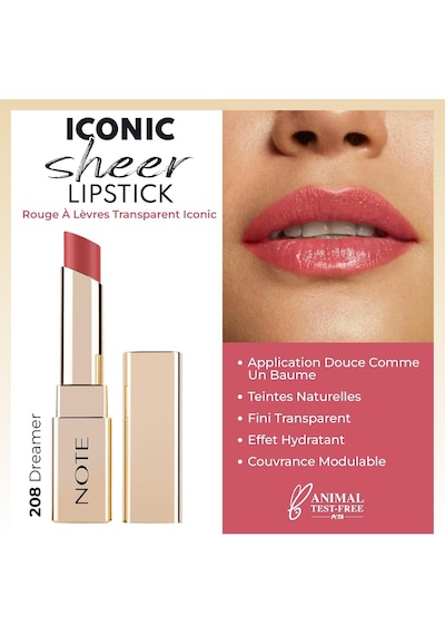 Cosmetics Iconic Sheer Lipstick 208 Dreamer Nemlendirici Parlak Ruj, Pembe Çok Renkli