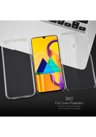 Teknomoda Samsung Galaxy Uyumlu M21 360 Kılıf Şeffaf Ön Arka Korumalı Silikon