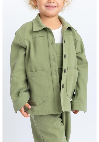 Oliven The Kid Oliventhekid Unisex Gabardin Ceket Yeşil Yeşil