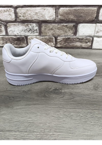 Unisex Günlük Ortopedik Esnek Taban Bağcıklı Spor Ayakkabı Ergonomik Rahat Nefes Alabilen Beyaz
