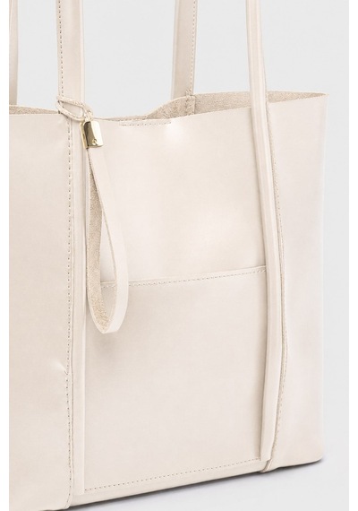 Shule Bags Pebbled Omuz Çantası Krem