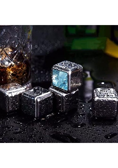 Perlotus Çelik Metal Viski Taşı Soğutma Buz Küpü 2'li