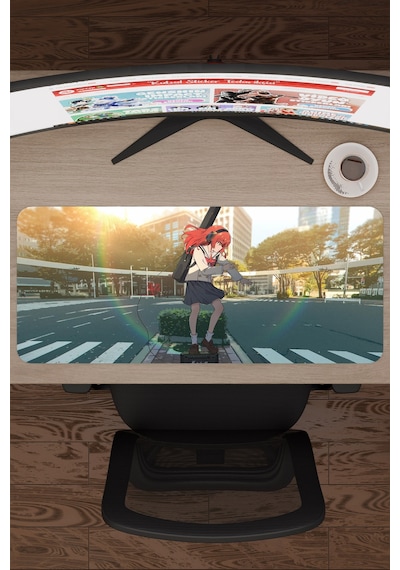 Bochi The Rock Anime V3 - 70x30 Xl Gaming Kauçuk Kaymaz Taban Mouse Pad Fare Altlığı