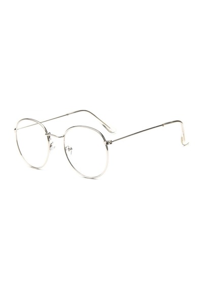 Ince Gümüş Oval Çerçeve Metal Hafif Tarz Retro Vintage Gözlük Çok Renkli