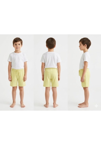 United Colors Of Benetton Benetton Erkek Çocuk Askı Detaylı Bermuda Şort Sarı