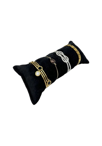 Saat Bileklik Ve Takı Yastığı 20 Cm Siyah Süet Siyah