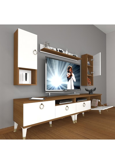 Decoraktiv Eko 5220da Mdf Gold Tv Ünitesi Tv Sehpası Ceviz - Beyaz