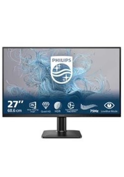 Philips 27" 27e2n1500l/00 Ips 2k 4ms 2560x1440 75hz Dp/hdmı/vesa Monitör Siyah