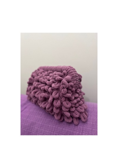 Melonndesign Puffy Çanta El Örgüsü Kol Çantası Yumoş Lila