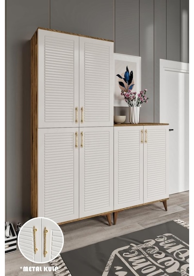 Panjurlu Metal Kulp Pnj6190 Ayakkabılık 6 Kapaklı Mutfak Dolabı Balkon Dolabı Kiler Banyo Dolabı Çok Amaçlı Dolap Ekru Ceviz Panjurlu Metal Kulp Pnj6190 Ayakkabılık 6 Kapaklı Mutfak Dolabı Balkon Dolabı Kiler Banyo Dolabı Çok Amaçlı Dolap Ekru Ceviz