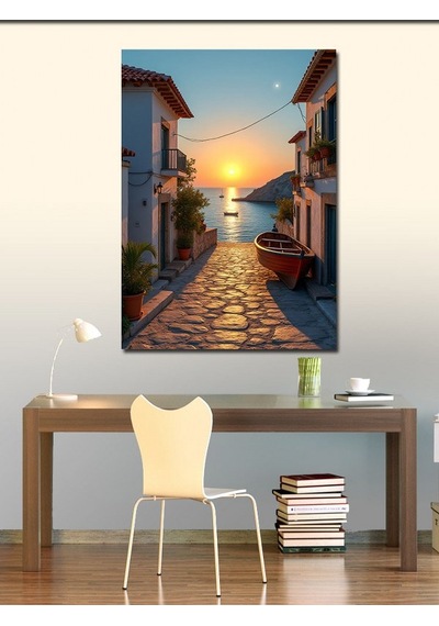 Kanvas Tablo Gün Batımında Dar Sokak 50cmx70cm