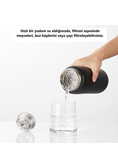 Tkk Çelik Termos Matara 900 ML Siyah