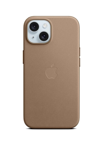 Apple Uyumlu iPhone 15 İçin Magsafe Mikro Dokuma Kılıf - Vizon Grisi