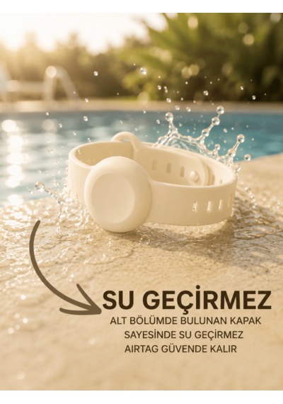 Beylini Airtag Yuvalı Bileklik Çocuk Yaşlı Alzahimer Demans  Bilekliği Boş Airtag Yuvalı Renkli Krem