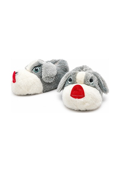 Modafocus Sevimli Köpek Figürlü Sessiz Kaydırmaz Taban Peluş Unisex Ev Pandufu Sevgili Kombin Terliği Gri Gri Modafocus Sevimli Köpek Figürlü Sessiz Kaydırmaz Taban Peluş Unisex Ev Pandufu Sevgili Kombin Terliği Gri Gri
