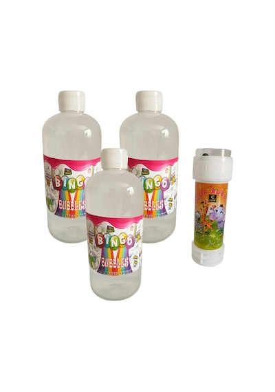 3 Adet Köpük Tabancası Yedek Baloncuk Solüsyonu 500 Ml + 1 Adet Küçük Köpük Baloncuk Oyuncağı