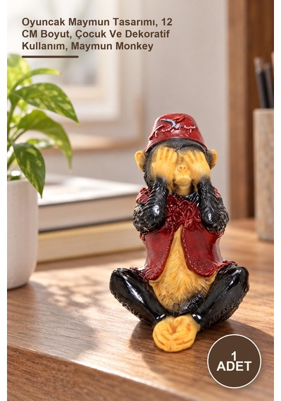 1 Adet Polyester Maymun Seti Oyuncak Maymun Tasarımı, 12 Cm Boyut, Çocuk Ve Dekoratif Kullanım, Maymun Monkey