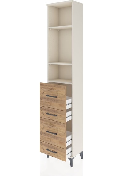 Arges Dolap 3 Raflı 4 Çekmeceli 44x30x221 Aytaşı-çam Aytası
