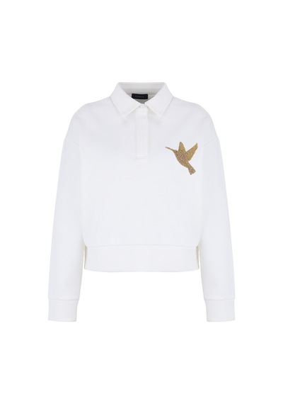 Fabrika Ekru Kadın Loose Fit Taşlı Sweatshirt F6wl-swt0031