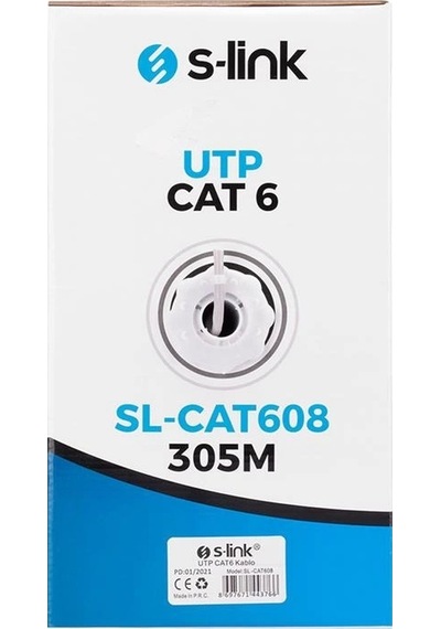 Ontech - S-lınk Sl-cat608 305mt 6mm 24awg Cat6 Kablo Gri