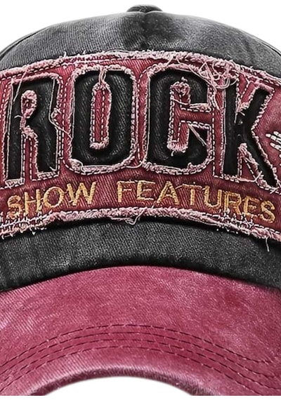 Tezzgelsin Unisex Eskitme Rock Nakışlı Ayarlanabilir Beyzbol Kep Şapka Siyah