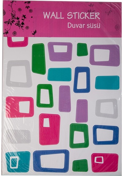 Defter Sticker,laptop Sticker Renkli Kareli Pvc 48x33x0,5cm