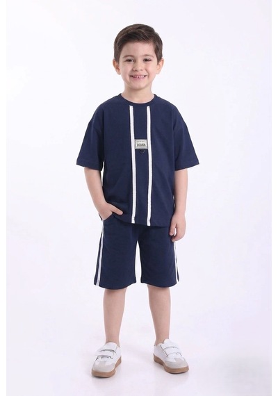 Mnk Baby & Kids Erkek Çocuk Baskılı Oversize Kısa Kollu Şortlu 2li Takım M00843 Lacivert Mnk Baby & Kids Erkek Çocuk Baskılı Oversize Kısa Kollu Şortlu 2li Takım M00843 Lacivert