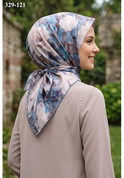 Moonscarfs Moonscarf Soft Pamuk Eşarp Kahve Mavi 329-121 Çok Renkli