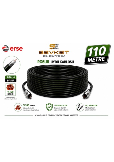 Erse Rg6u6 Anten Kablosu %100 Bakır 110 Metre