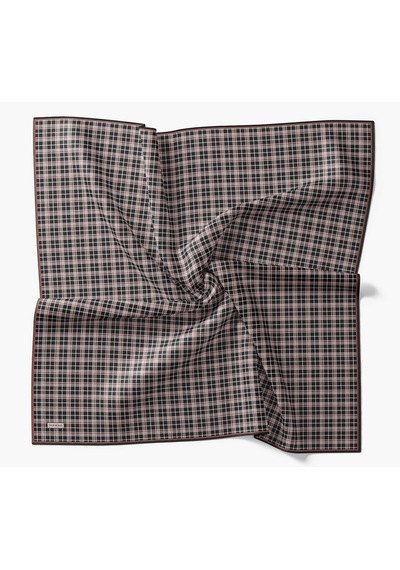 Silk Home Twill İpek Eşarp Ekose Lacivert Çok Renkli
