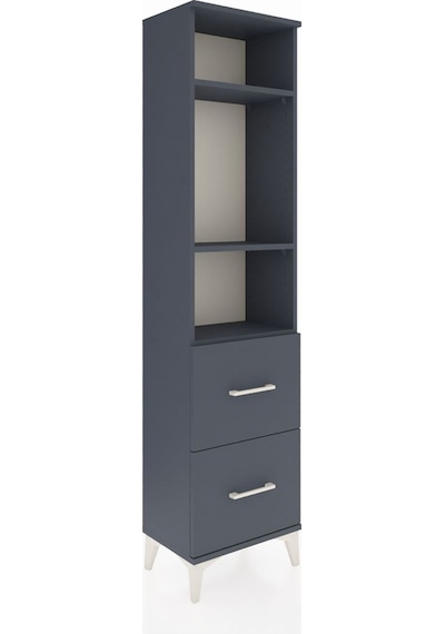 Arges Dolap 3 Raflı 2 Çekmeceli 44x30x182 Antrasit-antrasit Antrasit