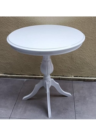 Fiskos Sehpa Eko 90504 Baba 4ayak 65 Cm Hareketli Mdf Tabla Parlak Beyaz El Yapım