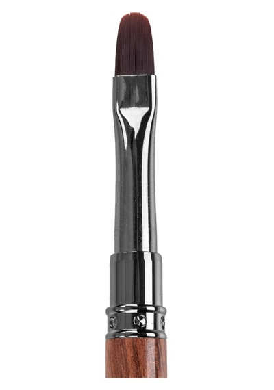 Kapaklı Ahşap Protez Tırnak Oval Jel Fırçası Profesyonel Nail Art Fırça 10mm Wnb-008